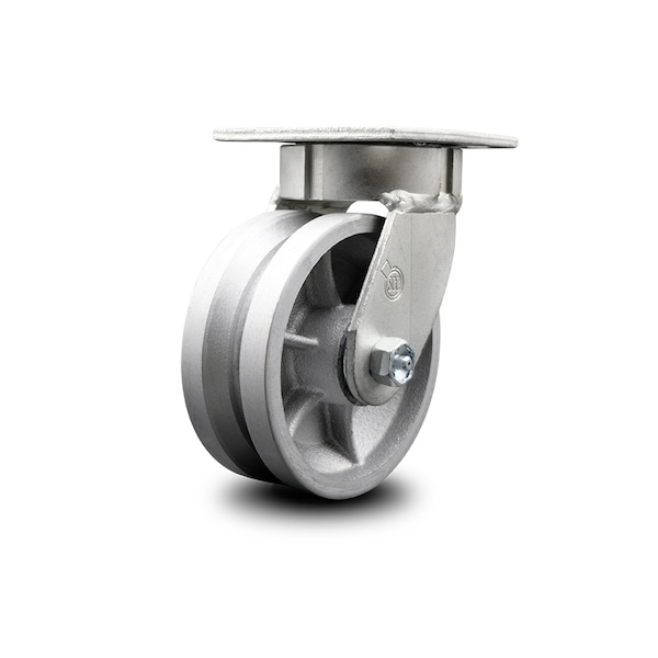 5 Inch Kingpinless V Groove Semi Steel Wheel Swivel Top Plate Caster SCC